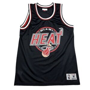 Mens Mitchell & Ness Miami Heat Basketball Jersey Black Spell Out Size Med NBA